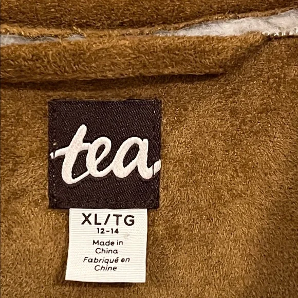 TEA Collection Sherpa Trucker Jacket Snap Front Unisex 12 XL Girls Boys EUC - Picture 7 of 11